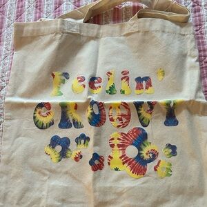 Feelin' Groovy Canvas Tote Bag- recycle- reuse-repurpose